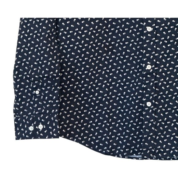 Julian & Mark Geo Dot Long Sleeve Button Front Shirt Gray Black Size L NWT - Picture 6 of 10